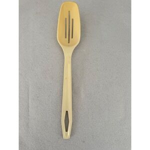 Vintage King Kraft Cream Melamine Slotted Mixing Spoon‎ Retro Kitchen Utensil